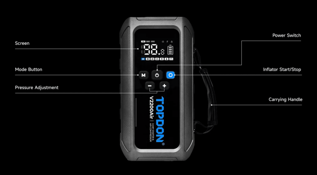 Εικόνα 6 από 8 — Εκκινητής λιθίου TOPDON V2200Air 2200A