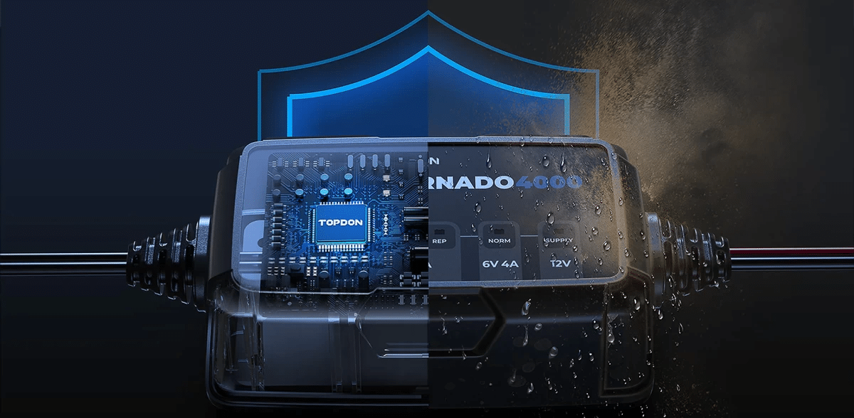 Εικόνα 9 από 10 — Έξυπνος Συντηρητής & Φορτιστής μπαταρίας TOPDON T4000C 6V&12V 4A