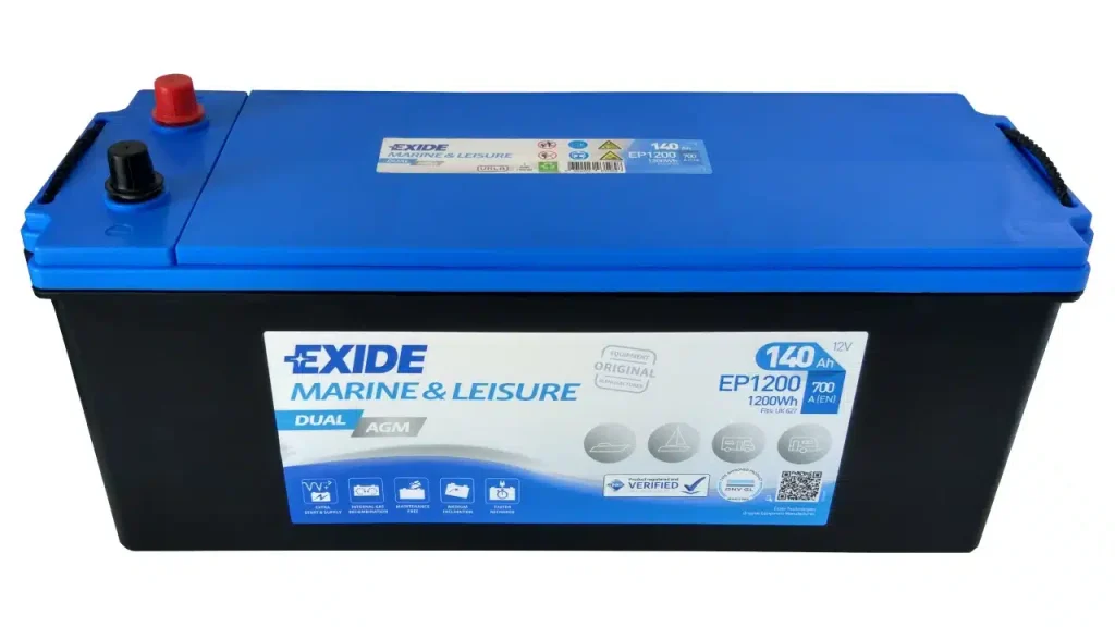 Εικόνα 1 από 1 — Μπαταρία για σκάφος EXIDE EP1200 DUAL AGM 140ah – 700A(EN) 12V