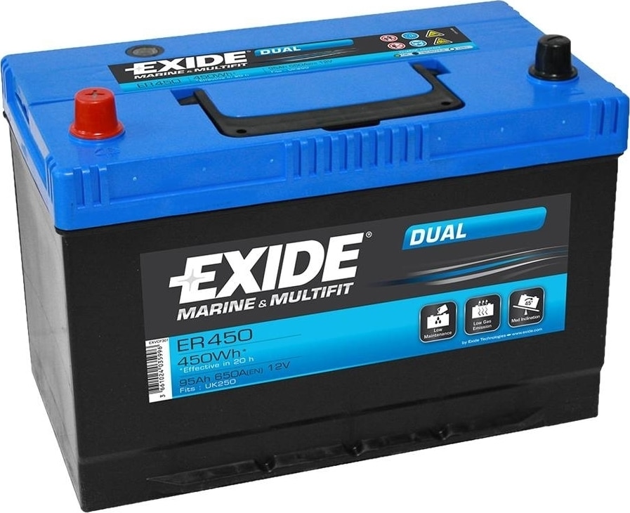 Εικόνα 1 από 1 — Μπαταρία για σκάφος EXIDE ER450 DUAL 95ah – 650A(EN) 12V