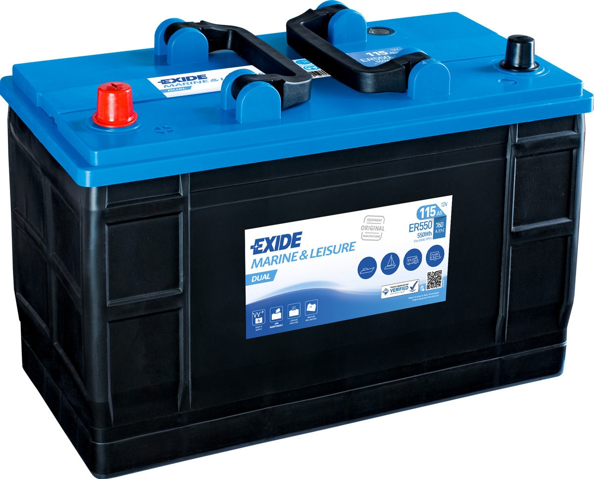 Εικόνα 1 από 1 — Μπαταρία για σκάφος EXIDE ER550 DUAL 115ah – 760A(EN) 12V