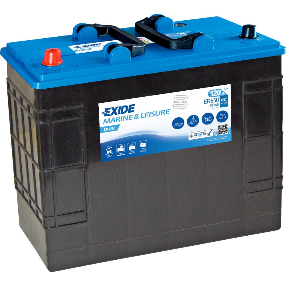 Εικόνα 1 από 1 — Μπαταρία για σκάφος EXIDE ER600 DUAL 120ah – 700A(EN) 12V