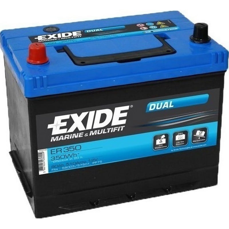 Εικόνα 1 από 1 — Μπαταρία για σκάφος EXIDE ER350 DUAL 80ah – 510A(EN) 12V