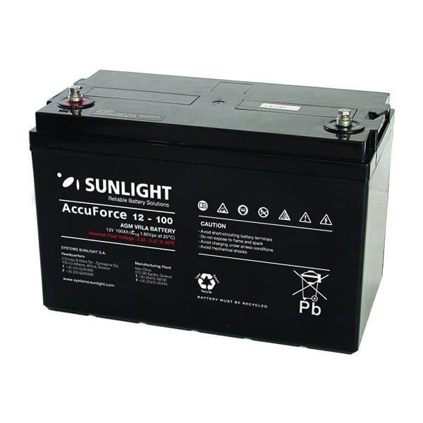 Εικόνα 1 από 1 — Μπαταρια SUNLIGHT 12V/100Ah AccuForce AGM VRLA Βαθιάς εκφόρτισης