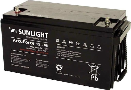 Εικόνα 1 από 1 — Μπαταρια SUNLIGHT 12V/65Ah AccuForce AGM VRLA Βαθιάς εκφόρτισης