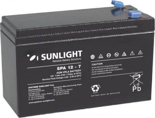 Εικόνα 1 από 1 — Μπαταρια Συναγερμου 12V/7Ah Sunlight VRLA