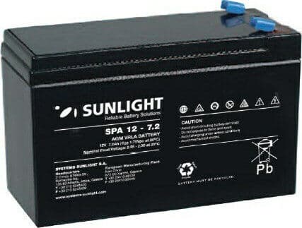 Εικόνα 1 από 1 — Μπαταρια Συναγερμου 12V/7.2Ah Sunlight VRLA