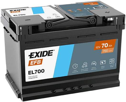 Εικόνα 1 από 4 — Μπαταρια Αυτοκινητου Exide EL700 70ah EFB CCA 760A Start/ Stop