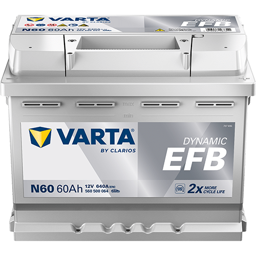 Εικόνα 1 από 1 — Μπαταρια Αυτοκινητου Varta N60 60ah EFB CCA 640A Start/ Stop