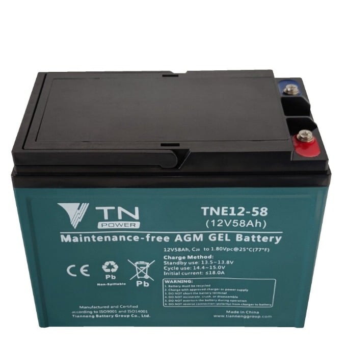 Εικόνα 1 από 1 — Μπαταρία TIANNENG TNE12-58 12V 58Ah (C20) (6-EVF-52) βαθιάς εκφόρτισης