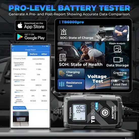 Εικόνα 6 από 7 — Φορτιστής μπαταρίας TOPDON TB6000PRO