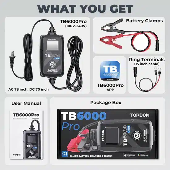 Εικόνα 2 από 7 — Φορτιστής μπαταρίας TOPDON TB6000PRO