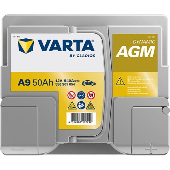 Εικόνα 2 από 3 — Μπαταρια Αυτοκινητου Varta A9 50ah AGM CCA 540A Start/ Stop