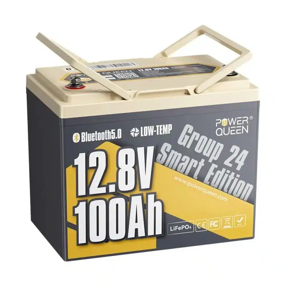 Εικόνα 1 από 1 — Μπαταρία λιθίου Power Queen 100Ah LifePo4 12.8V Group 24 Smart