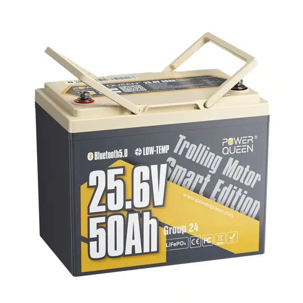 Εικόνα 1 από 1 — Μπαταρία λιθίου Power Queen 50Ah 25.6V LifePo4 Trolling Motor Smart