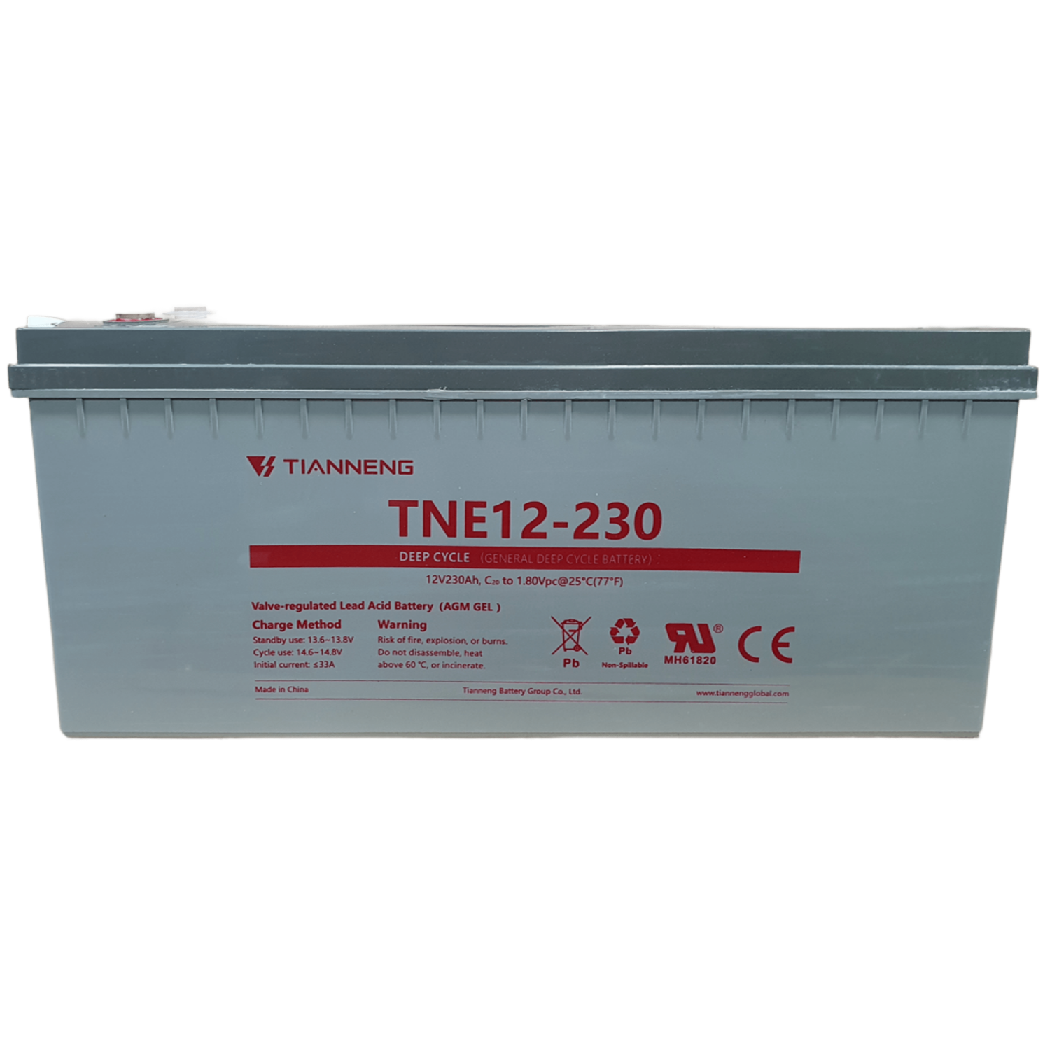 Εικόνα 2 από 3 — Μπαταρία TIANNENG TNE12-230 12V 230Ah (C20) βαθιάς εκφόρτισης