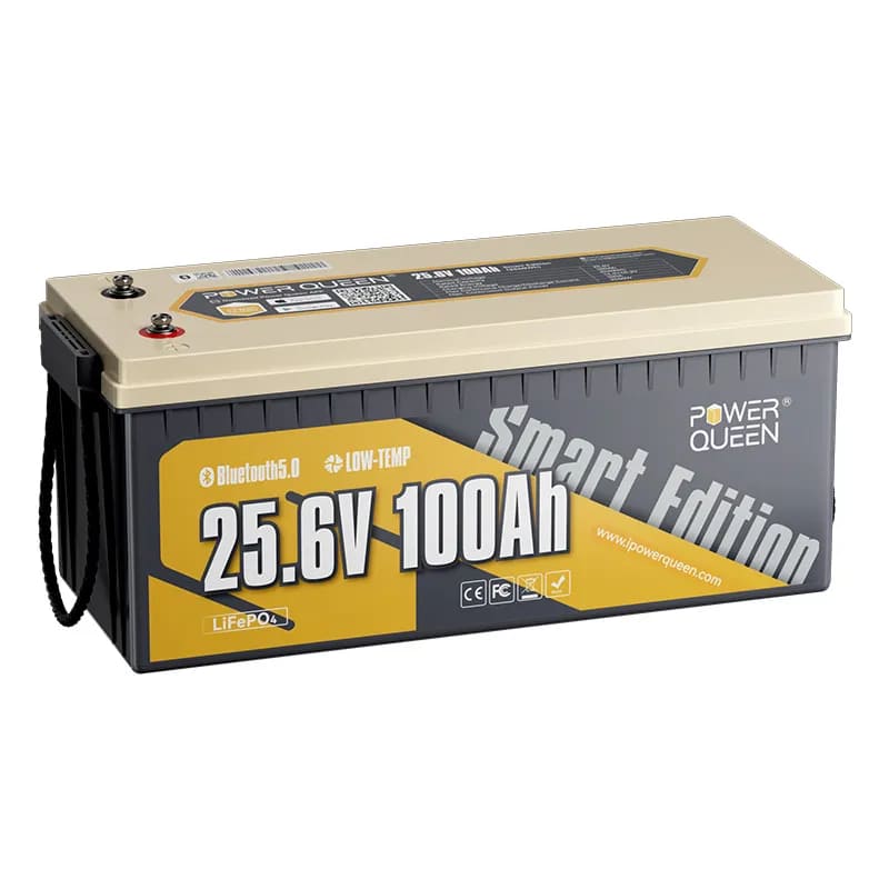 Εικόνα 1 από 1 — Μπαταρία λιθίου Power Queen 100Ah 25.6V LifePo4 Smart