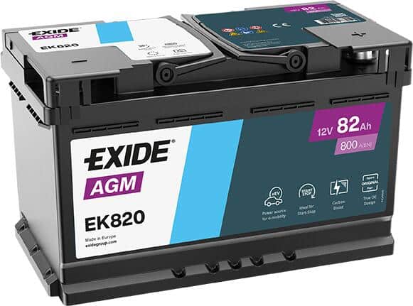 Εικόνα 1 από 2 — Μπαταρια Αυτοκινητου Exide EK820 82ah AGM CCA 800A Start/ Stop