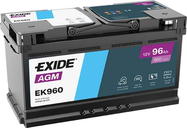 Εικόνα 1 από 2 — Μπαταρια Αυτοκινητου Exide EK960 96ah AGM CCA 850A Start/ Stop