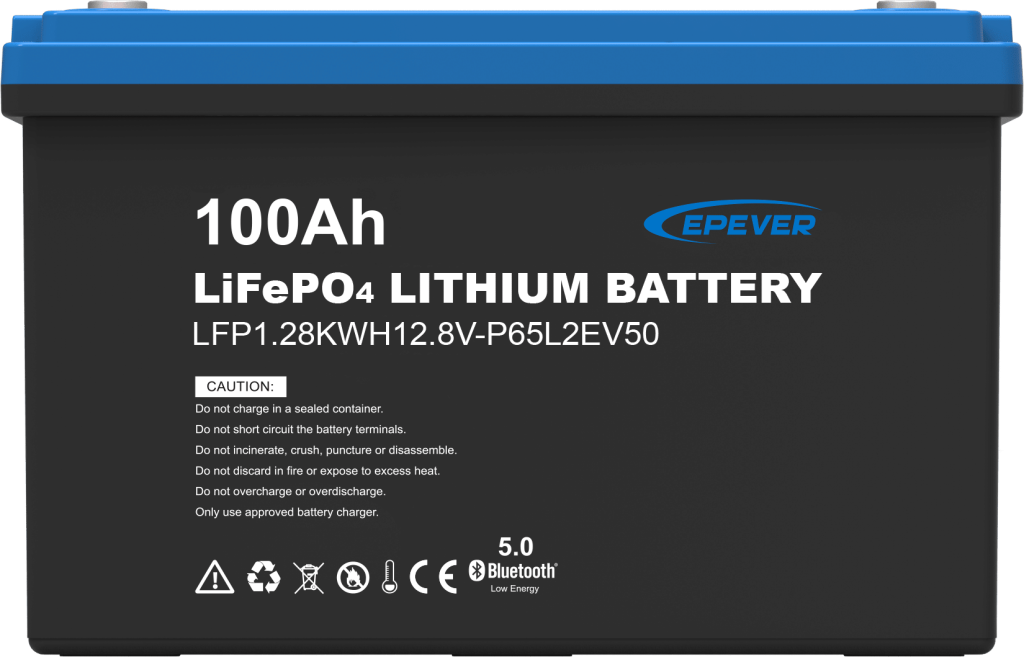 Εικόνα 3 από 5 — EPEVER EP-LFP12100BL ΜΠΑΤΑΡΙΑ ΛΙΘΙΟΥ ΜΕ BLUETOOTH 1.28KWH 12V IP65 ΓΙΑ ΦΩΤΟΒΟΛΤΑΙΚΑ ΚΑΙ ΣΚΑΦΗ