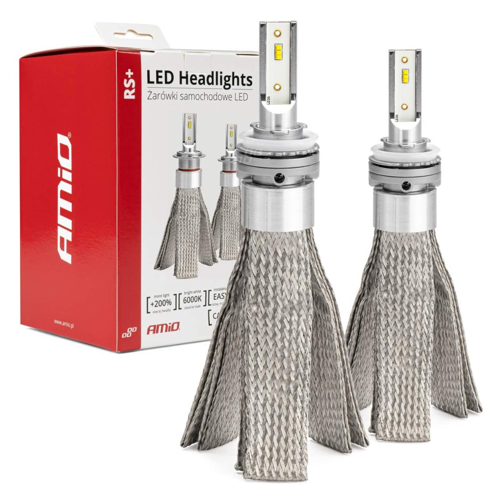 Εικόνα 1 από 11 — Amio – Λάμπες LED H8/H9/H11 τύπου RS+ Series τάση λειτουργίας 12-36V απόδοσης 50W με ψύκτρα λεπίδες φτερού Can-bus για Επιβατικά Αυτοκίνητα και Φορτηγά – 2 τεμ. (01086/71775/AM)