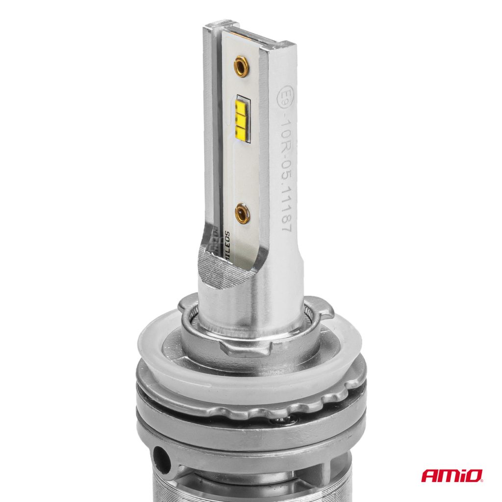 Εικόνα 2 από 11 — Amio – Λάμπες LED H8/H9/H11 τύπου RS+ Series τάση λειτουργίας 12-36V απόδοσης 50W με ψύκτρα λεπίδες φτερού Can-bus για Επιβατικά Αυτοκίνητα και Φορτηγά – 2 τεμ. (01086/71775/AM)