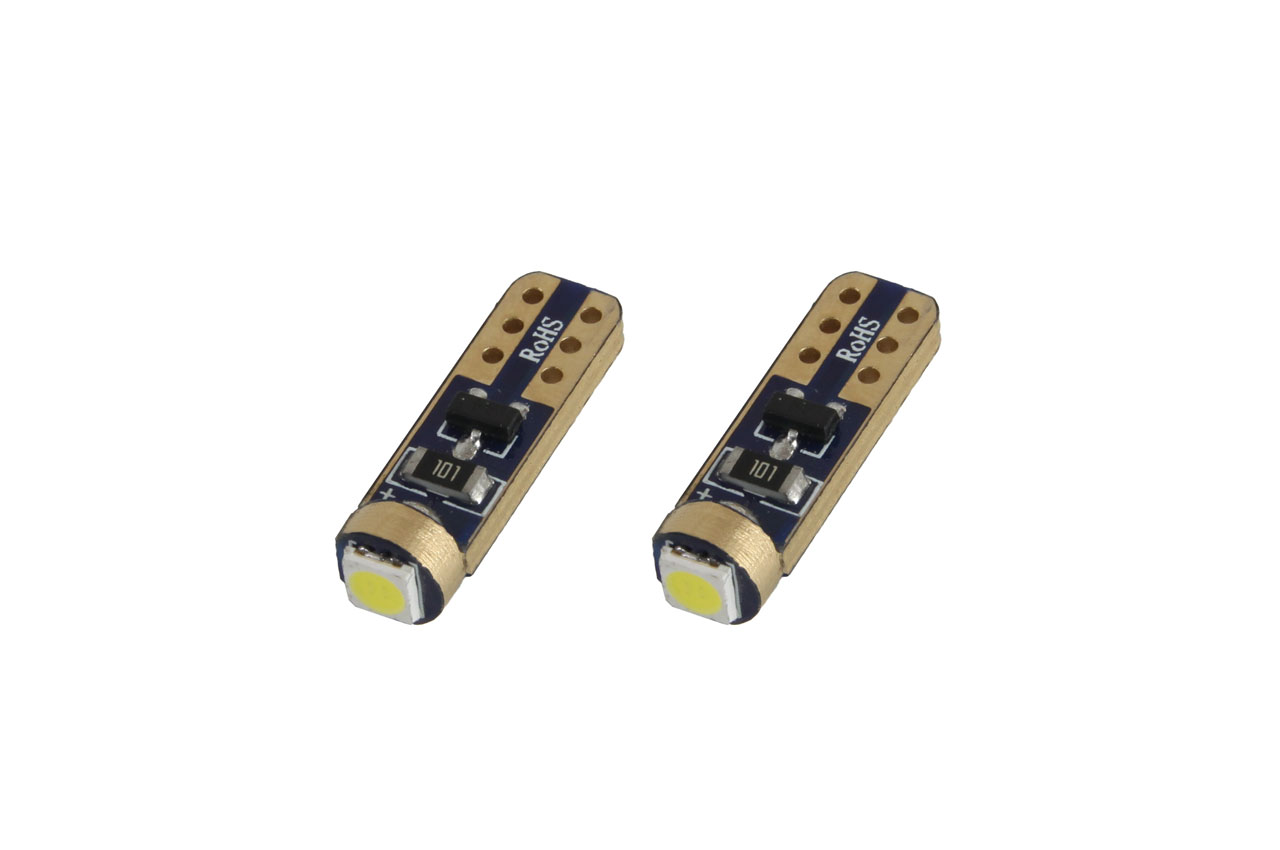 Εικόνα 1 από 1 — Amio – Λαμπάκια LED Standard τύπου T5 τάση λειτουργίας 12V απόδοσης 0.5W χρώμα λευκό για Επιβατικά Αυτοκίνητα – 2 τεμ. (01094/AM)