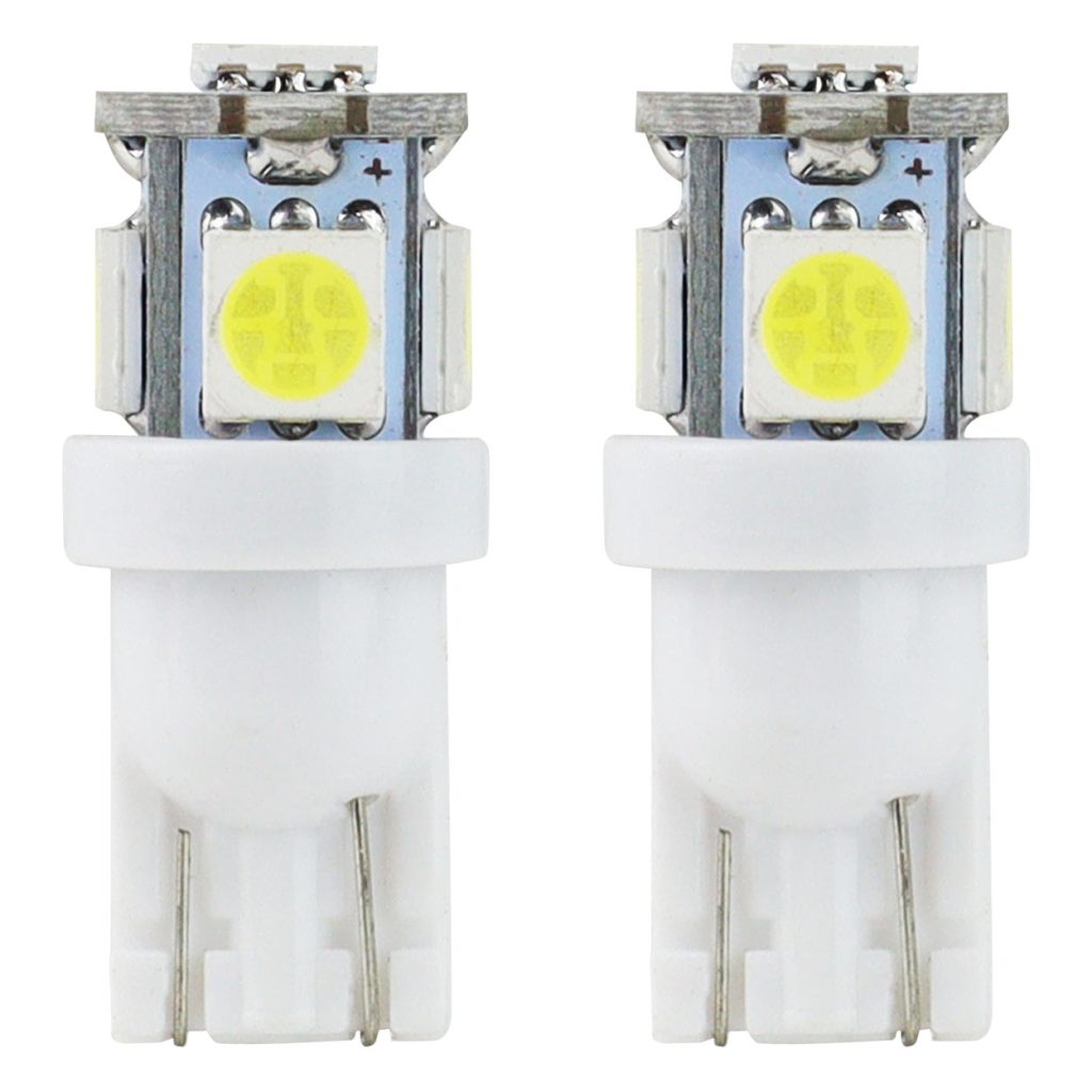 Εικόνα 1 από 3 — Amio – Λάμπες LED T10 W5W 12V W2.1×9.5d Λευκό Φως 5600K με 5 SMD 5050 chips Καρφωτές για Φώτα Θέσης Πινακίδας και Εσωτερικού Φωτισμού Αυτοκινήτου – 1 σετ (01284/AM)