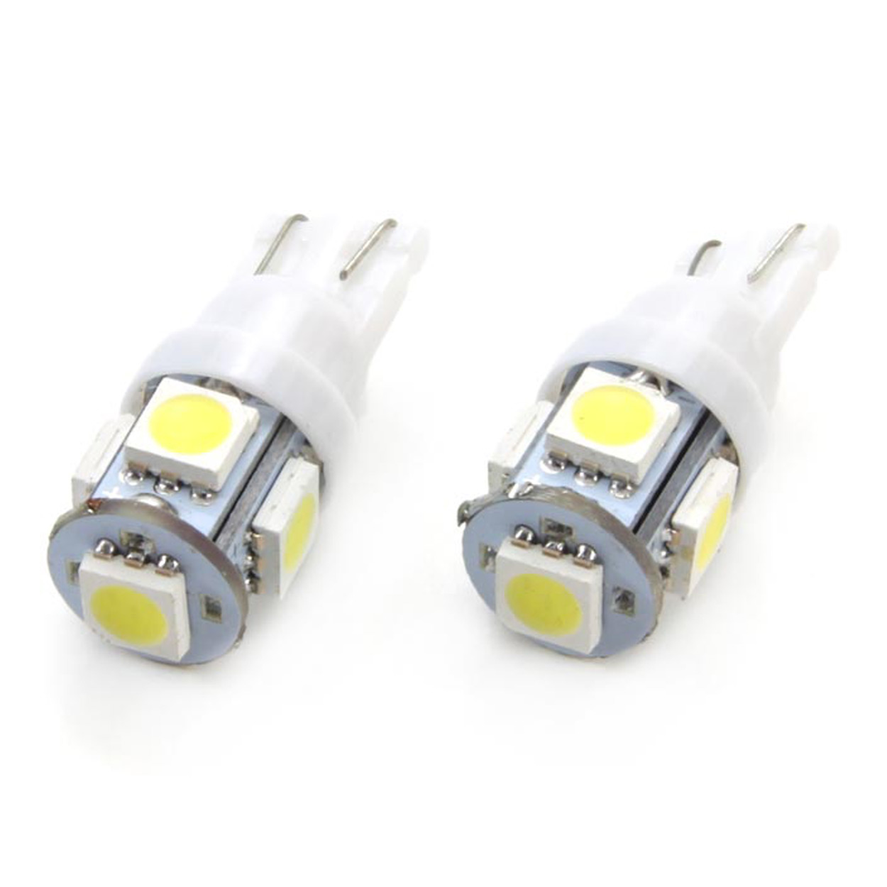Εικόνα 2 από 3 — Amio – Λάμπες LED T10 W5W 12V W2.1×9.5d Λευκό Φως 5600K με 5 SMD 5050 chips Καρφωτές για Φώτα Θέσης Πινακίδας και Εσωτερικού Φωτισμού Αυτοκινήτου – 1 σετ (01284/AM)