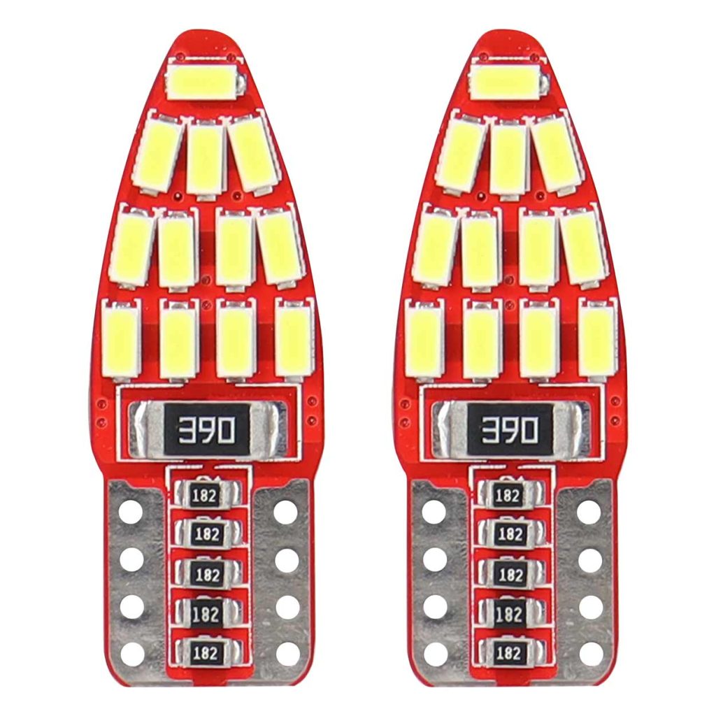 Εικόνα 1 από 2 — Amio – Λάμπες LED T10 W5W 12V W2.1×9.5d Λευκό Φως 5600K με 24 SMD 3014HP CAN-BUS Καρφωτές για Φώτα Θέσης Πινακίδας και Εσωτερικού Φωτισμού Αυτοκινήτου – 1 σετ (01285/AM)