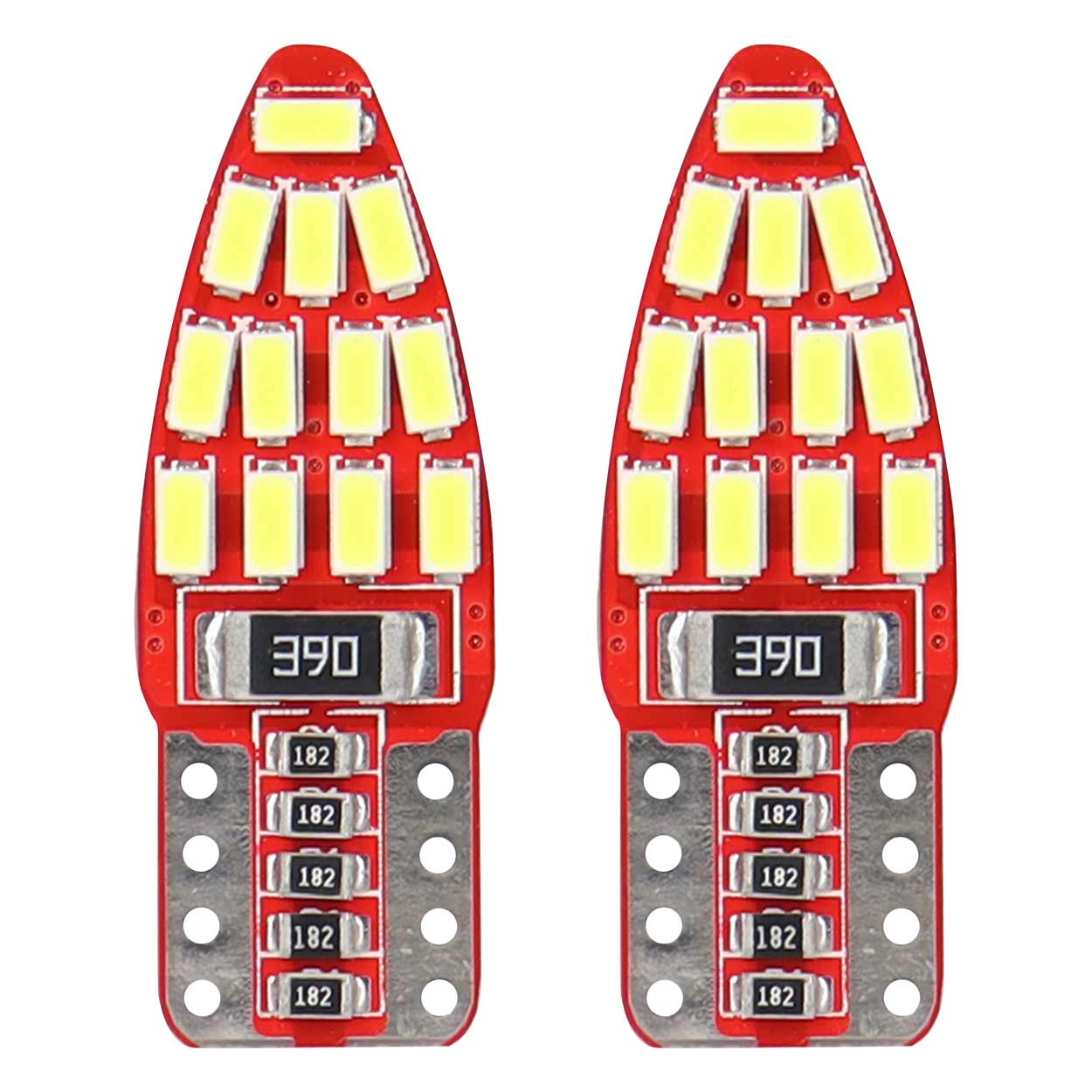Εικόνα 1 από 2 — Amio – Λάμπες LED T10 W5W 12V W2.1×9.5d Λευκό Φως 5600K με 24 SMD 3014HP CAN-BUS Καρφωτές για Φώτα Θέσης Πινακίδας και Εσωτερικού Φωτισμού Αυτοκινήτου – 1 σετ (01285/AM)