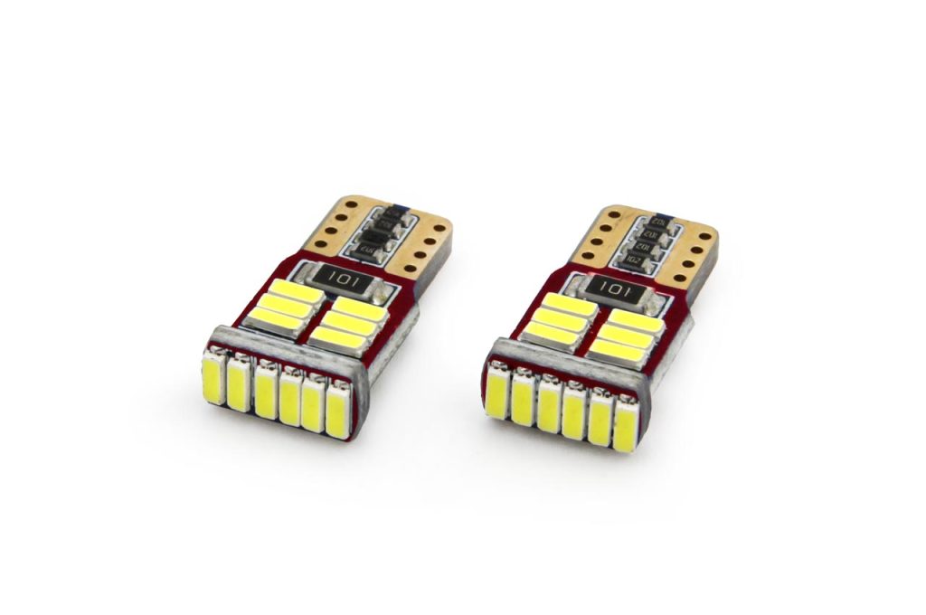 Εικόνα 1 από 2 — Amio – Λάμπες LED T10 W5W 12V 2.2W CAN-BUS 18xSMD4014 Λευκό Φως 5600K 12x23mm για Φώτα Θέσης Πινακίδας και Εσωτερικό Φωτισμό Αυτοκινήτου – 1 σετ (01286/AM)