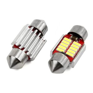 Amio - Λάμπες LED Πλαφονιέρας 31mm 12/24V 2W 5600K 10 LED CAN-BUS Festoon Λευκό Φως για Εσωτερικό Φωτισμό Καμπίνας και Πινακίδα Αυτοκινήτου - 1 σετ (01288/AM)
