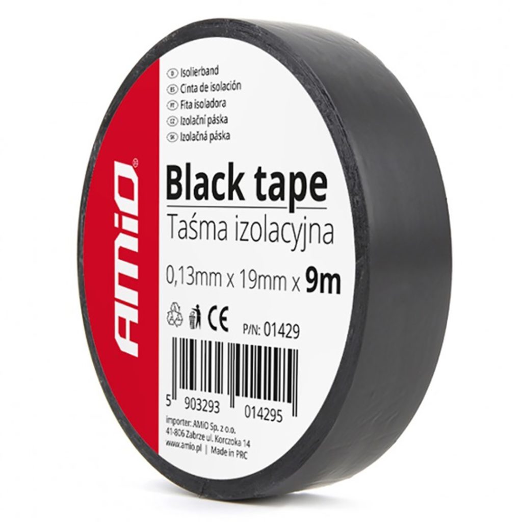 Εικόνα 1 από 1 — Amio – Μονωτική Ταινία Μαύρη PVC 19mm x 9m για Ηλεκτρικές Εγκαταστάσεις Αυτοκινήτου – 1 Τεμ. (01429/AM)