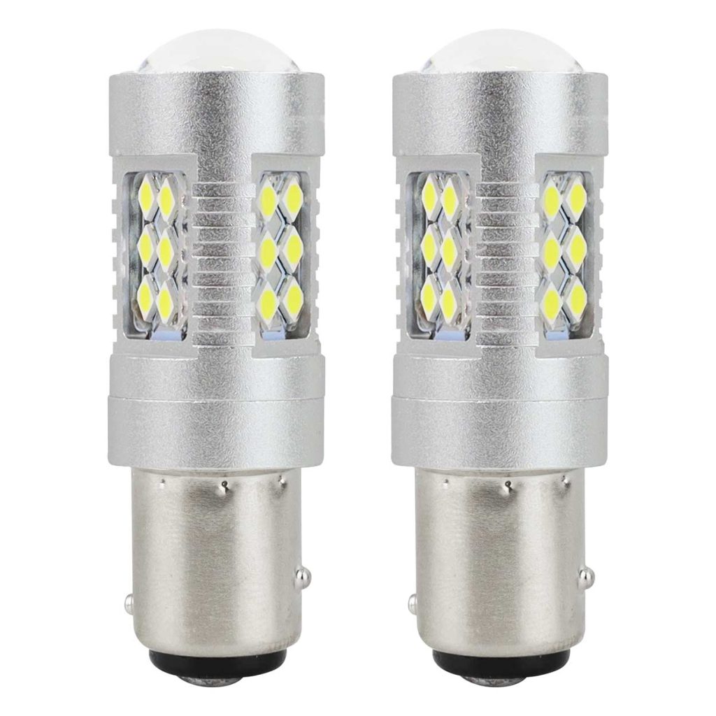 Εικόνα 1 από 2 — Amio – LED CANBUS P21/5W BA15d 12/24V 24xSMD 3030 6000K Λευκό για Φώτα Αυτοκινήτου & Φορτηγού – 2 Τεμ. (01438/AM)