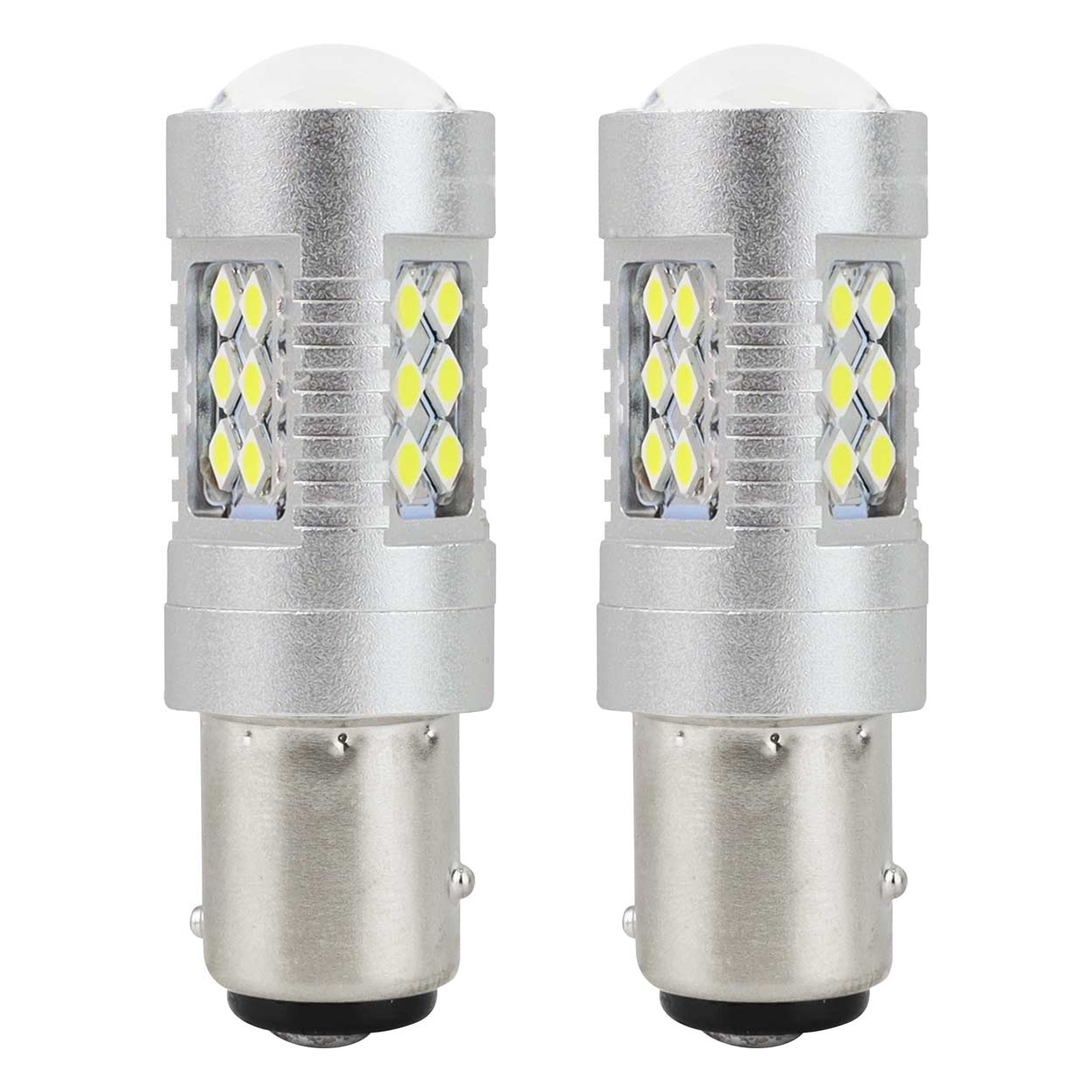 Εικόνα 1 από 2 — Amio – LED CANBUS P21/5W BA15d 12/24V 24xSMD 3030 6000K Λευκό για Φώτα Αυτοκινήτου & Φορτηγού – 2 Τεμ. (01438/AM)