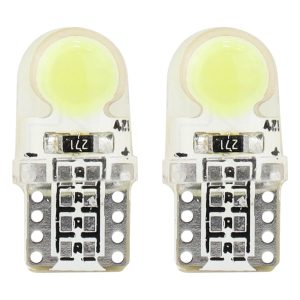 Amio – LED T10 W5W 12V W2.1x9.5d 5600K COB Σιλικόνης Καρφωτό Λευκό για Φώτα Θέσης & Εσωτερικού Αυτοκινήτου – 2 Τεμ. (01441/AM)