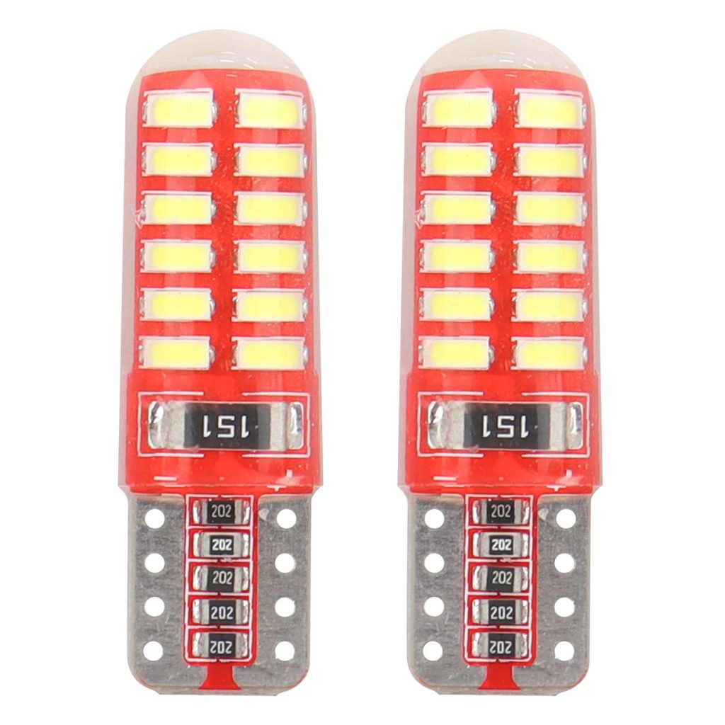 Εικόνα 1 από 4 — Amio – LED CANBUS T10 W5W 12V W2.1×9.5d 5600K 24xSMD 3014 Σιλικόνης Καρφωτό Λευκό για Φώτα Θέσης & Εσωτερικού Αυτοκινήτου – 2 Τεμ. (01444/AM)