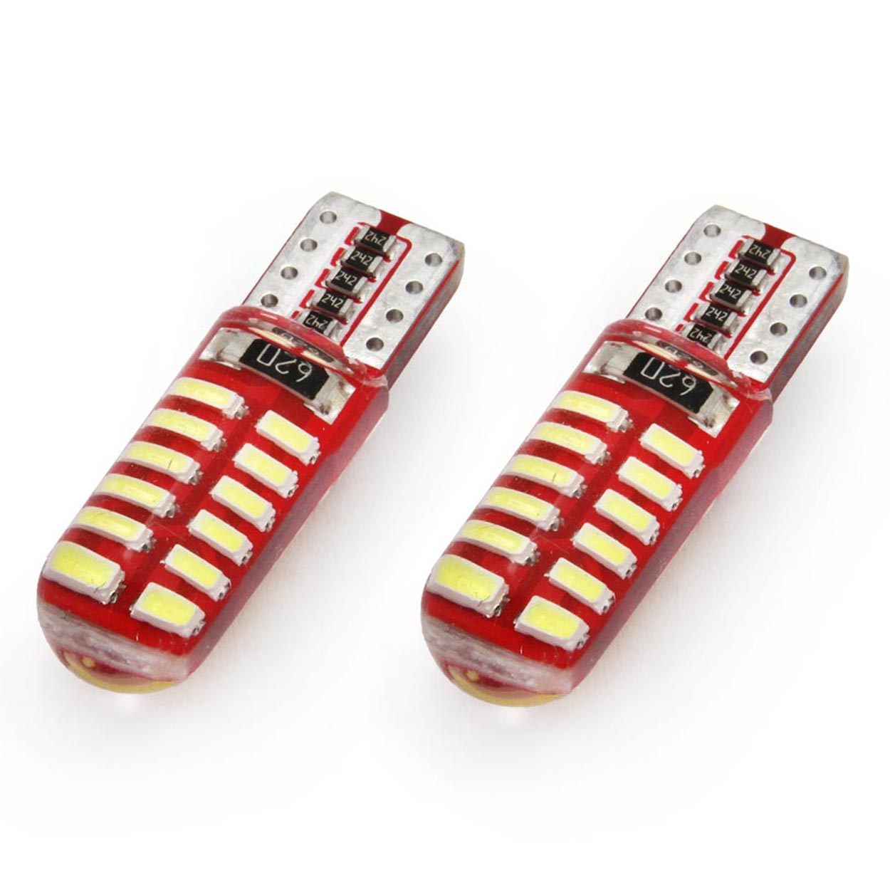 Εικόνα 4 από 4 — Amio – LED CANBUS T10 W5W 12V W2.1×9.5d 5600K 24xSMD 3014 Σιλικόνης Καρφωτό Λευκό για Φώτα Θέσης & Εσωτερικού Αυτοκινήτου – 2 Τεμ. (01444/AM)