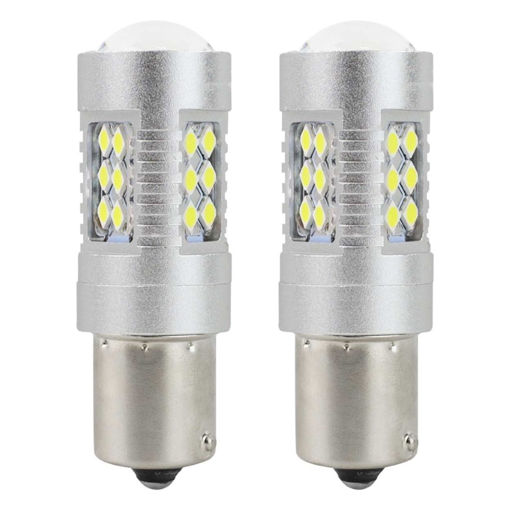 Εικόνα 1 από 3 — Amio – LED CANBUS P21W BA15s 12/24V 24xSMD 3030 Λευκό Διάθλασης Μονοπολικό για Φώτα Αυτοκινήτου & Φορτηγού – 2 Τεμ. (01445/AM)