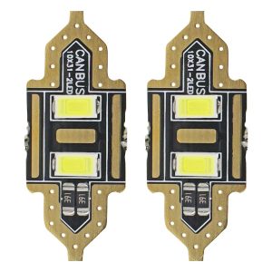 Amio – LED Λαμπάκια Πλαφονιέρας 31mm 12V 5600K 2xSMD 5730 για Εσωτερικό Φωτισμό Αυτοκινήτου – 2 Τεμ. (01448/AM)