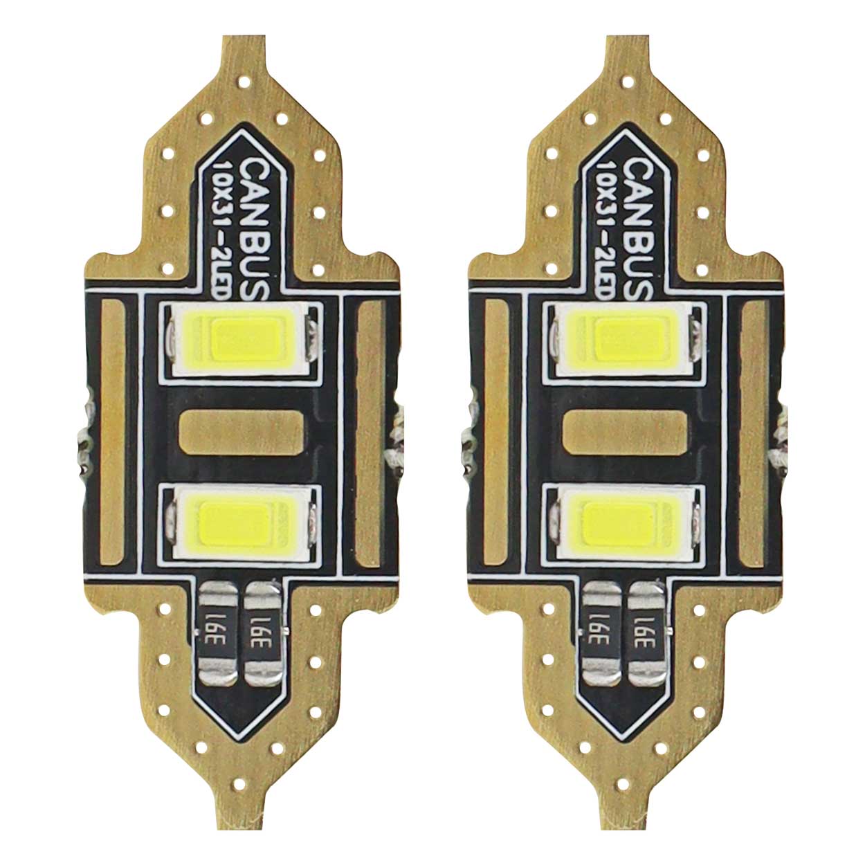 Εικόνα 1 από 3 — Amio – LED Λαμπάκια Πλαφονιέρας 31mm 12V 5600K 2xSMD 5730 για Εσωτερικό Φωτισμό Αυτοκινήτου – 2 Τεμ. (01448/AM)