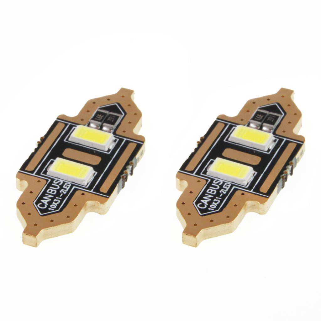 Εικόνα 2 από 3 — Amio – LED Λαμπάκια Πλαφονιέρας 31mm 12V 5600K 2xSMD 5730 για Εσωτερικό Φωτισμό Αυτοκινήτου – 2 Τεμ. (01448/AM)