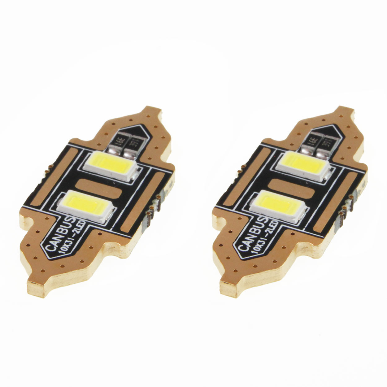 Εικόνα 2 από 3 — Amio – LED Λαμπάκια Πλαφονιέρας 31mm 12V 5600K 2xSMD 5730 για Εσωτερικό Φωτισμό Αυτοκινήτου – 2 Τεμ. (01448/AM)