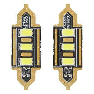 Amio – LED Λαμπάκια Πλαφονιέρας 36mm 12V 5600K 3xSMD 5730 για Εσωτερικό Φωτισμό Αυτοκινήτου – 2 Τεμ. (01449/AM)