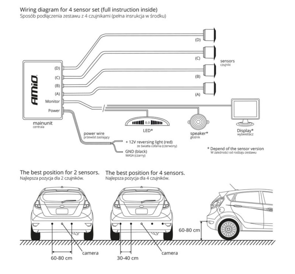 Εικόνα 7 από 7 — Amio – Σύστημα Παρκαρίσματος 12V με 4 Αισθητήρες Μαύρους 22mm & Buzzer για Ηχητική Ειδοποίηση & Ασφαλές Παρκάρισμα – 1 Τεμ. (01567/AM)