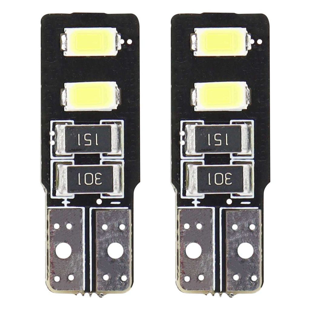 Εικόνα 1 από 3 — Amio – Λαμπάκια LED T10 W5W 12V 2W 5600K 4xSMD 5730 CANBUS Καρφωτά για Ισχυρό Λευκό Φωτισμό χωρίς Σφάλματα – Σετ 2 Τεμ. (01630/AM)