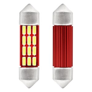 Amio – Λαμπάκια Πλαφονιέρας LED 36mm C5W C10W 12/24V 2W 5600K 12xSMD 4014 CANBUS για Καθαρό Φωτισμό Εσωτερικού – Σετ 2 Τεμ. (01632/AM)