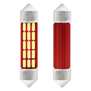Amio – Λαμπάκια Πλαφονιέρας LED 41mm C5W C10W 12/24V 2.3W 5600K 20xSMD 4014 CANBUS για Ισχυρό Φωτισμό Εσωτερικού χωρίς Σφάλματα – Σετ 2 Τεμ. (01634/AM)