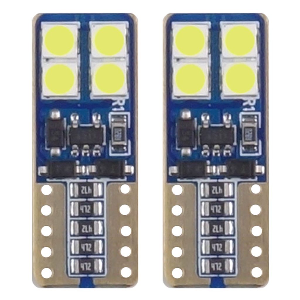 Εικόνα 1 από 3 — Amio – Λαμπάκια LED T10 W5W 12/24V 2W 5600K 8xSMD 2835 CANBUS Καρφωτά για Ισχυρό Λευκό Φωτισμό χωρίς Σφάλματα – Σετ 2 Τεμ. (01635/AM)